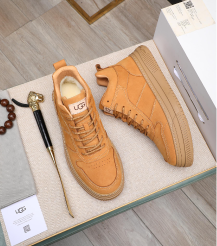 UGG Men's Leather High-Top Sneaker — Wheat