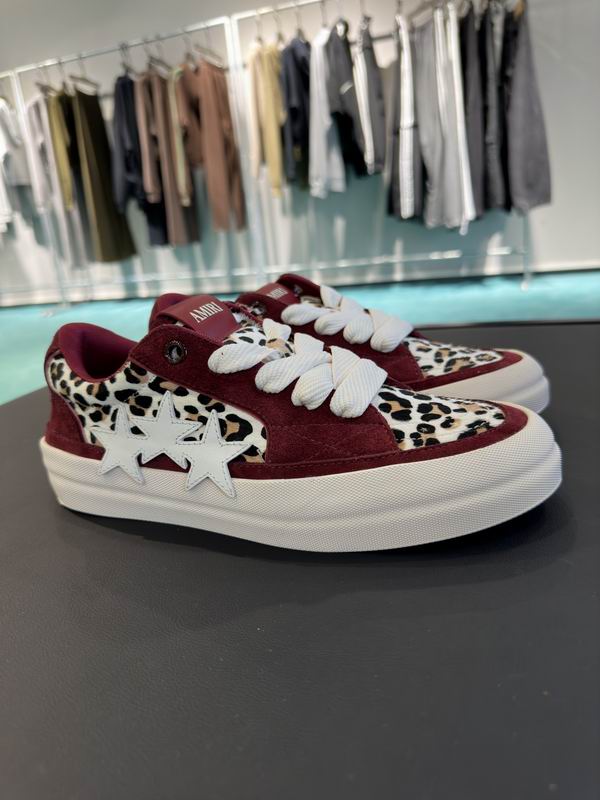 Amiri Stars Court Low-Top Sneaker – Burgundy/Leopard
