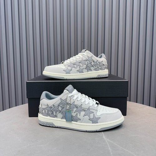Amiri Stars Low-Top Sneaker – White/Grey Glitter