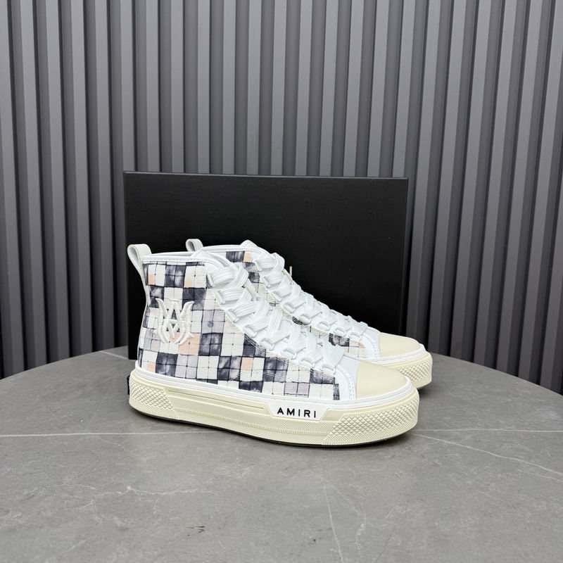 Amiri Court High-Top Sneaker – Checkerboard Black/White