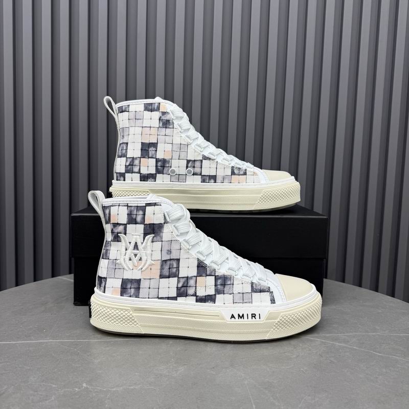 Amiri Court High-Top Sneaker – Checkerboard Black/White