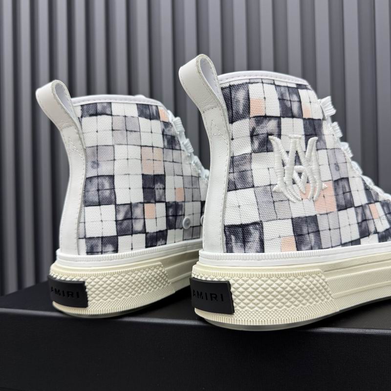 Amiri Court High-Top Sneaker – Checkerboard Black/White