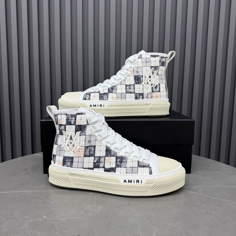 Amiri Court High-Top Sneaker – Checkerboard Black/White